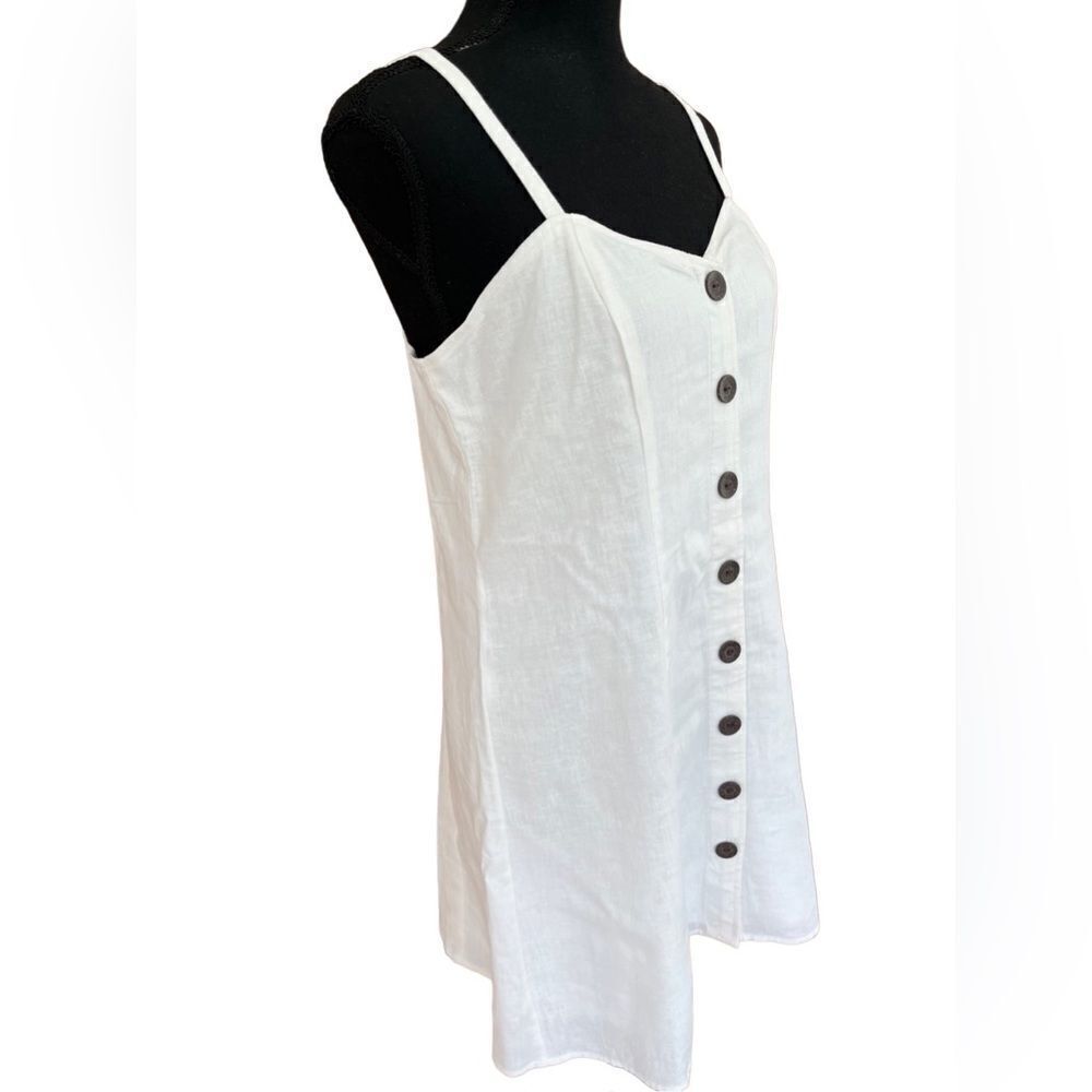 Express Button Front Linen-Blend Cami Shift Dress… - image 6